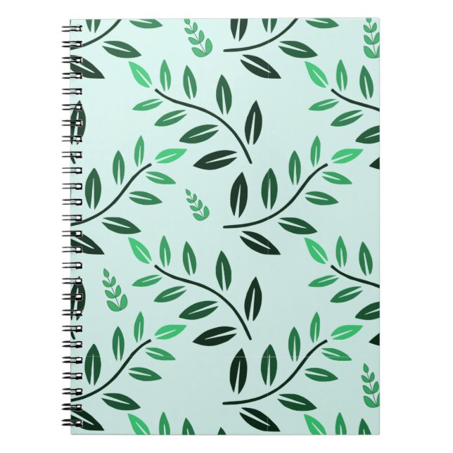 Minimalist Green Foliage Journal Botanical Nature Notizblock (Vorderseite)