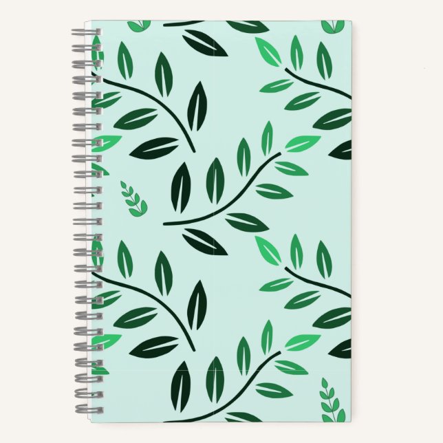 Minimalist Green Foliage Journal Botanical Nature Notizbuch (Vorderseite)