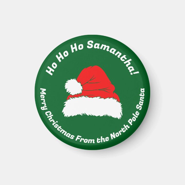 Minimalist Green Ho ho ho Santa Merry Christmas Magnet (Vorne)