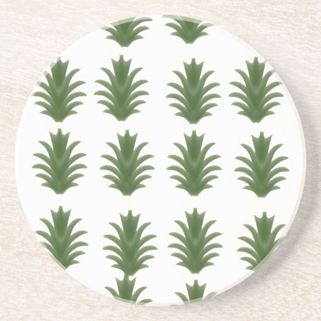 Minimalist Green Leaf Botanical Paper Plate Getränkeuntersetzer (Vorne)