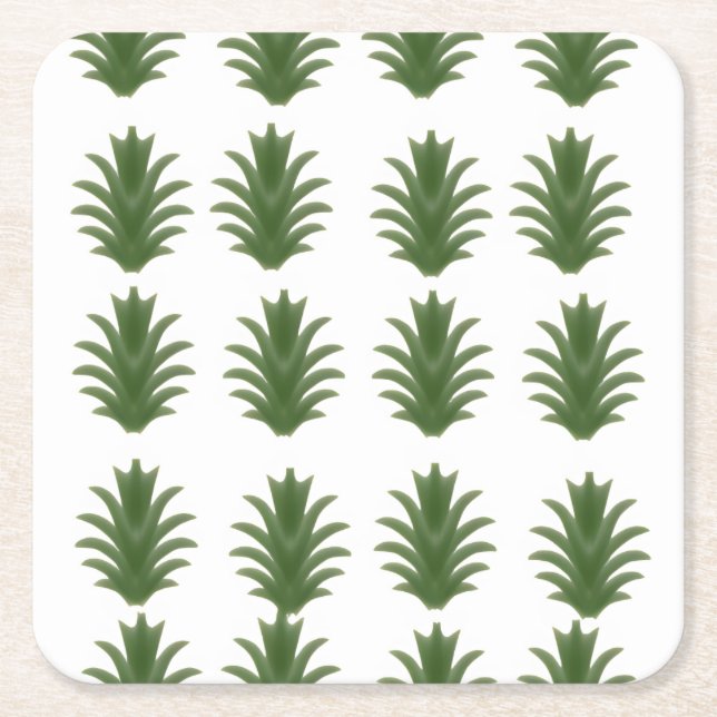 Minimalist Green Leaf Botanical Paper Plate Rechteckiger Pappuntersetzer (Vorderseite)