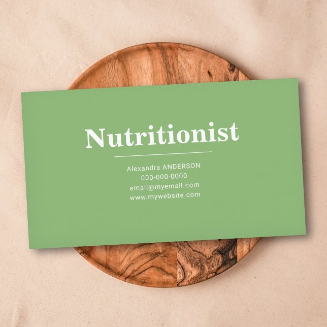 Minimalist & Green -  Nutritionist Business Card Visitenkarte (Minimalist & Green - Nutritionist Business Card)