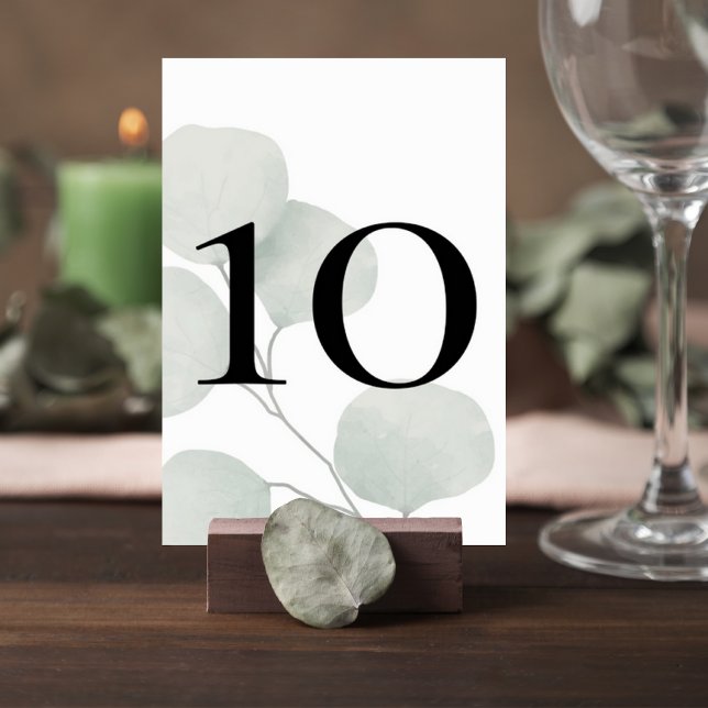 Minimalist Greenery Wedding Table Number Card Tischnummer (Von Creator hochgeladen)