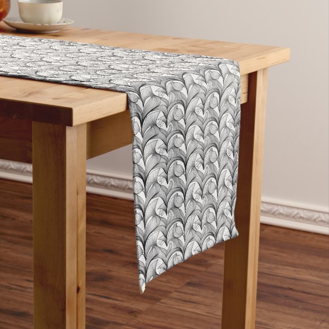 Minimalist Grey Abstract Table Runner  Großer Tischläufer (Beispiel)