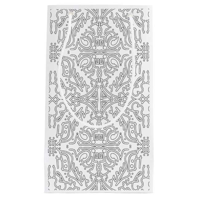Minimalist Grey Floral Pattern Kleine Geschenktüte (Vorderseite)