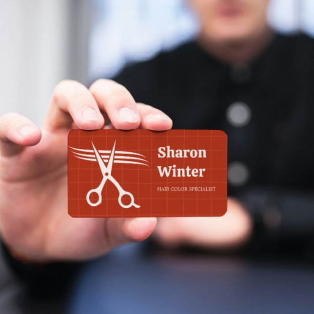 Minimalist Hairstylist Hair Coloring Services Visitenkarte (Von Creator hochgeladen)