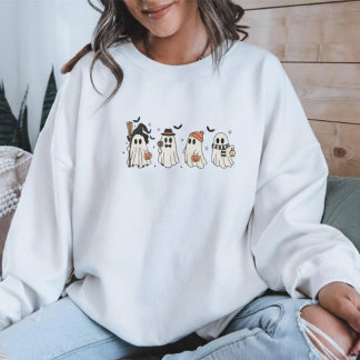 Minimalist Halloween Ghost Squad | Cute Spooky Sweatshirt