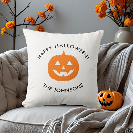 Minimalist Halloween Pumpkin – Personalized Family Kissen