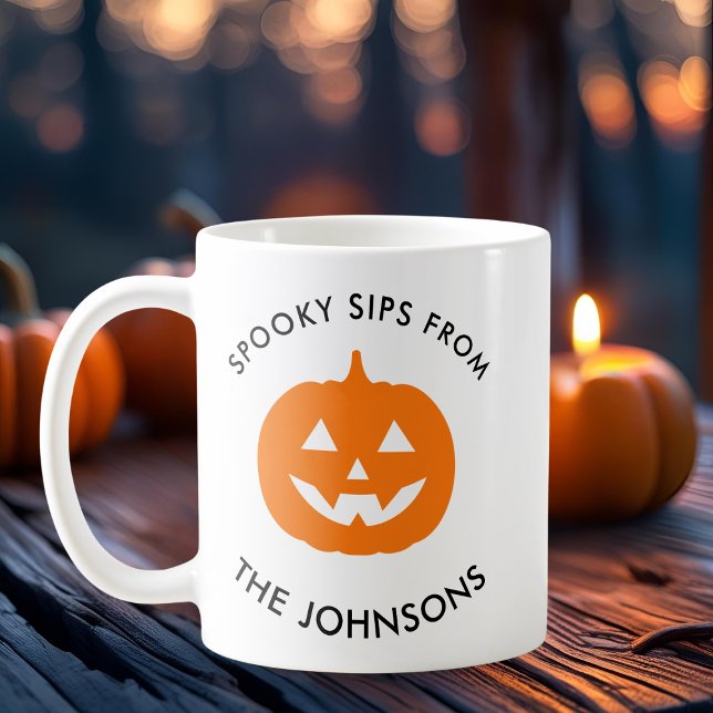 Minimalist Halloween Spooky Sips – Personalisiert Kaffeetasse (Von Creator hochgeladen)