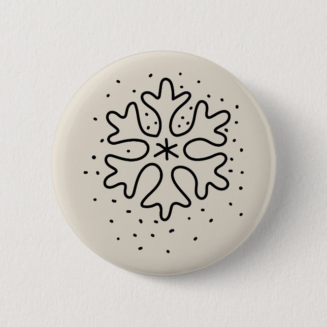 Minimalist handdrawn snowflake button (Vorderseite)