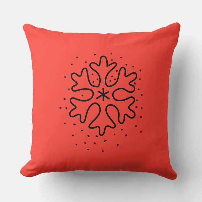 Minimalist handdrawn snowflake kissen (Vorderseite)