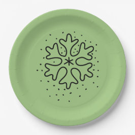 Minimalist handdrawn snowflake pappteller