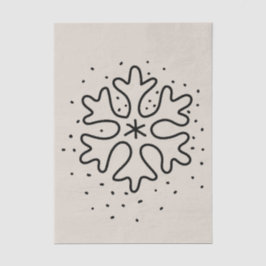 Minimalist handdrawn snowflake seidenpapier