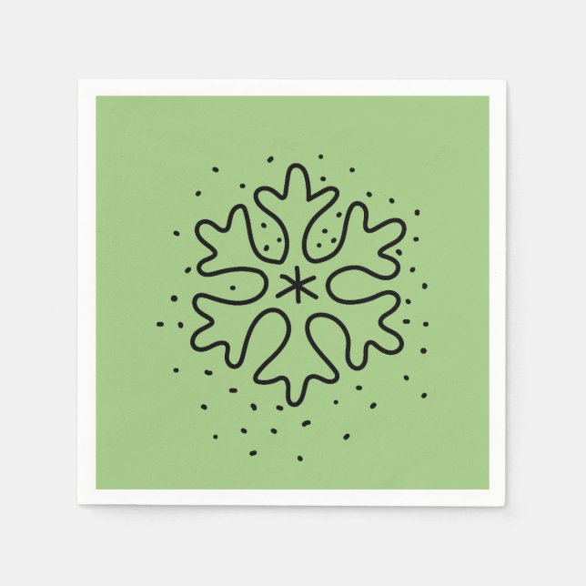Minimalist handdrawn snowflake serviette (Vorderseite)