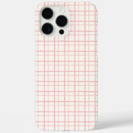 Minimalist HandDrawn Wobbly Grid Check Ballet Pink iPhone 16 Pro Max Hülle