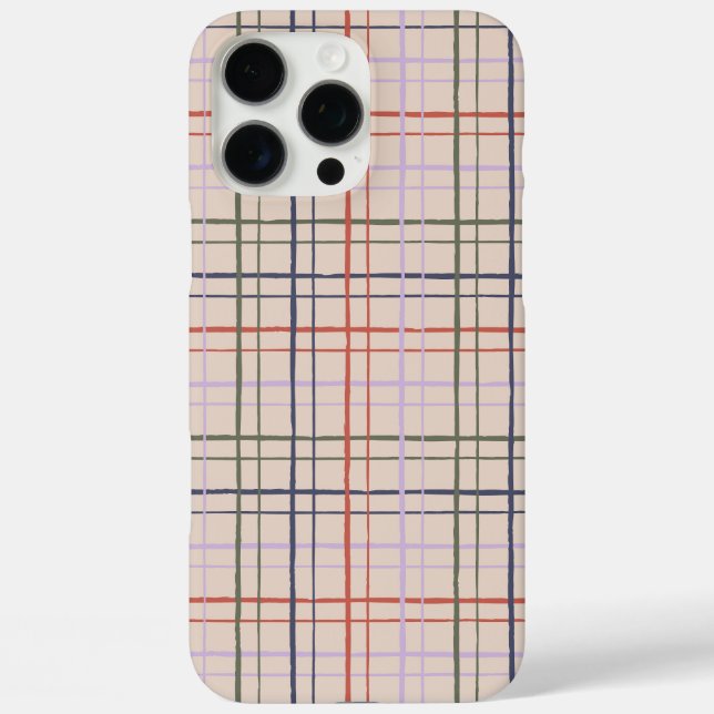 Minimalist HandDrawn Wobbly Grid Check Modern Love Case-Mate iPhone Hülle (Rückseite)
