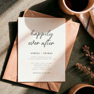 Minimalist Happily Ever After Skript Hochzeit Einladung