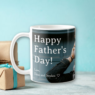 Minimalist Happy Father's Day Papa Foto Kaffeetasse