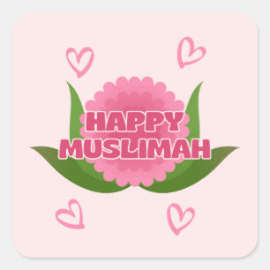 Minimalist Happy Muslimah Aufkleber