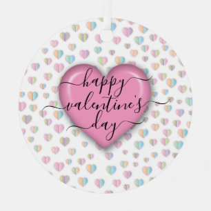 Minimalist Happy Valentinstag Ornament Aus Metall