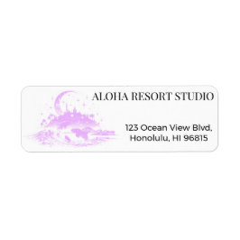 Minimalist Hawaiian Night Purple Tropical Return 