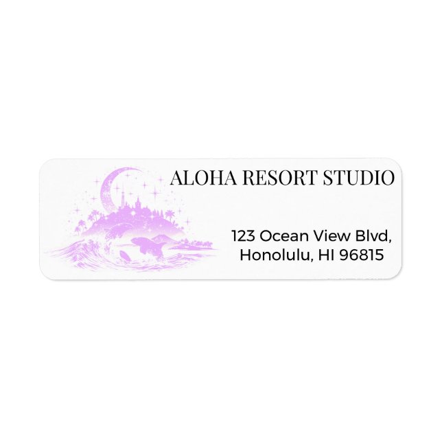 Minimalist Hawaiian Night Purple Tropical Return  (Vorne)