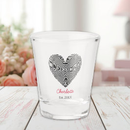 Minimalist Heart Fingerprint Personalized Name Schnapsglas