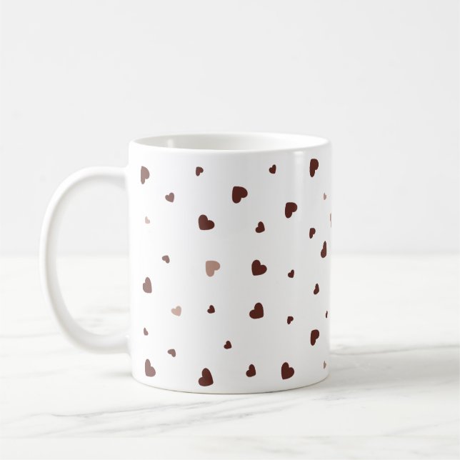 Minimalist Heart Pattern Mug – Cute Aesthetic Coff Kaffeetasse (Links)