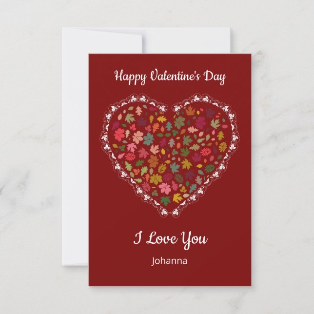 Minimalist Heart Red Valentine's Day Card – Custom Dankeskarte (Vorderseite)