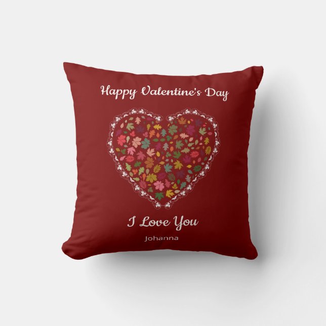 Minimalist Heart Red Valentine's Day Gift – Custom Kissen (Vorderseite)