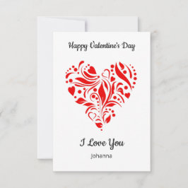 Minimalist Heart Valentine's Day Card – Custom Dankeskarte