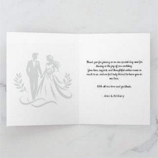 Minimalist Heart Wedding Thank You Card – Custom Dankeskarte