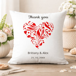 Minimalist Heart Wedding Thank You – Custom Kissen