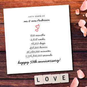 Minimalist Hearts Herzlichen Glückwunsch zum 50. H Karte