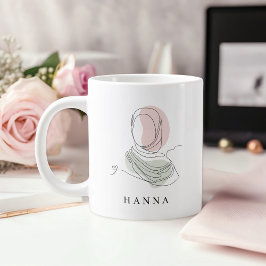 Minimalist Hijab Line Art Jumbo 20oz Mug | Modern Jumbo-Tasse