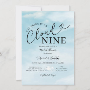 Minimalist Himmelblaue Cloud Nine Brautparty-Thema Einladung