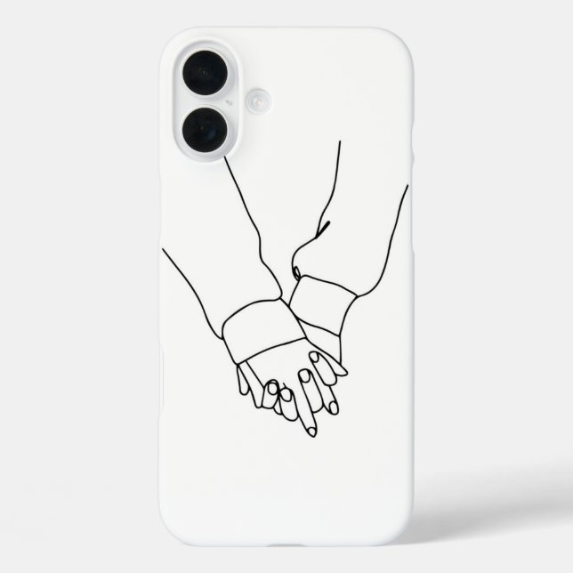Minimalist Holding Hands Line Art iPhone-Hülle - R Case-Mate iPhone Hülle (Rückseite)