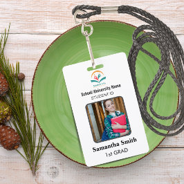 Minimalist Homeschool Student ID Badge with Photo Ausweis