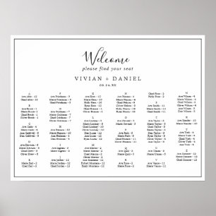 Minimalist Horizontal Alphabetical Seating Chart Poster
