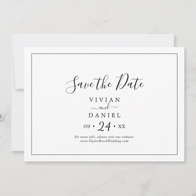 Minimalist Horizontal Save The Date (Vorderseite)