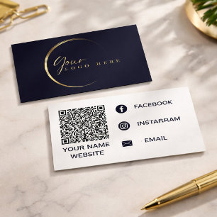 Minimalist Ihr Logo Gold Blau Soziale Medien Visitenkarte