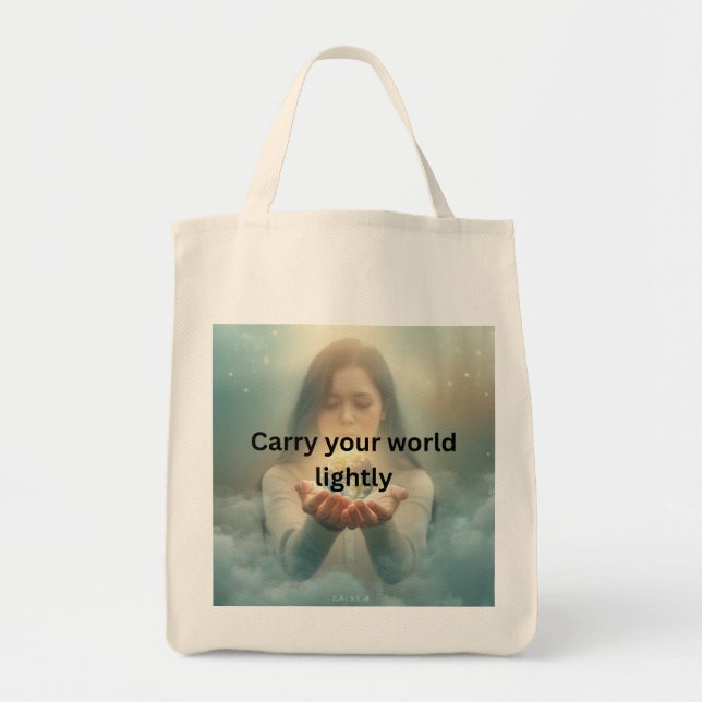 Minimalist Inspirational Canvas Tote Bag Tragetasche (Vorne)