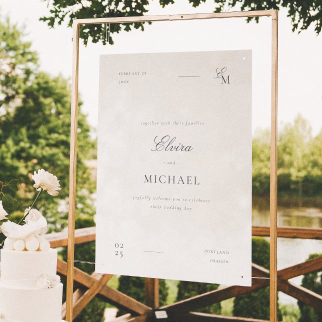 Minimalist Ivory Editorial Wedding Welcome Poster (Von Creator hochgeladen)