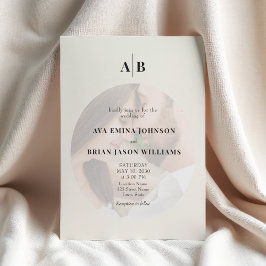 Minimalist Ivory Photo Editorial Wedding Einladung