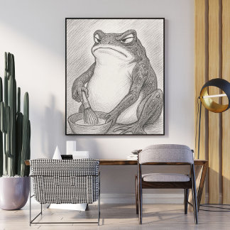 Minimalist Japanese Frog Art Print | Matsumoto Poster