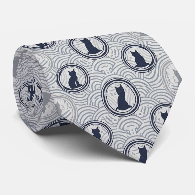 Minimalist Japanese Geometric Patterns Krawatte (Gerollt)