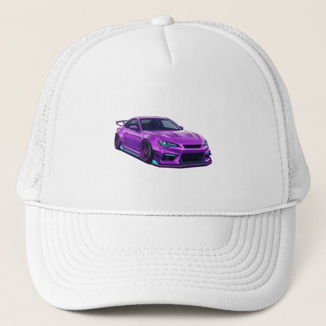 Minimalist JDM Sports Car Icon Embroidered Style  Truckerkappe (Vorderseite)