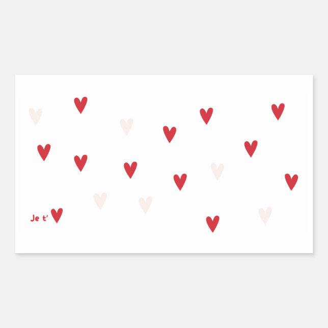 Minimalist “Je t’❤️” Mug Rechteckiger Aufkleber (Vorderseite)