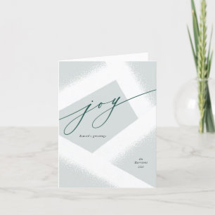 Minimalist Joy Green White Non-Foto Holiday Card Feiertagskarte