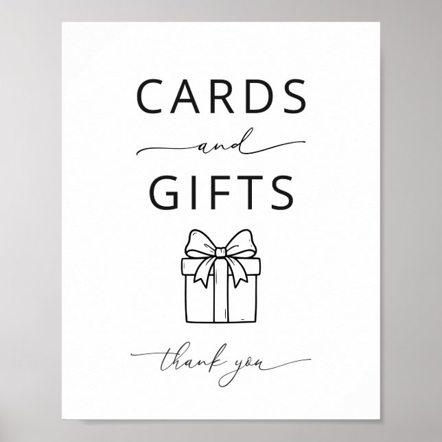 Minimalist Karten und Geschenke Poster Schild (Vorne)
